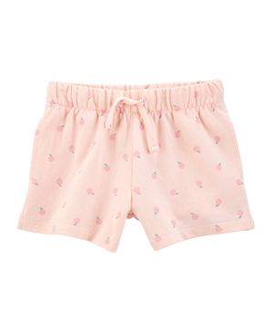 Shorts Pull-On De Tela Afelpada Con Estampado De Durazno Carter's