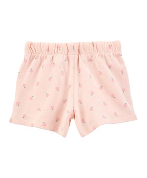 Shorts Pull-On De Tela Afelpada Con Estampado De Durazno Carter's