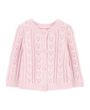 Suéter De Punto Abotonado Al Frente Con Corazones Oshkosh B'Gosh