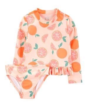 Traje De Baño De 2 Prendas Estampado De Naranja Carter's