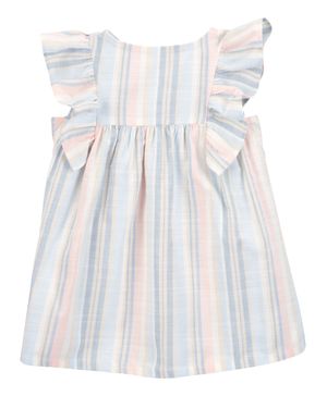 Vestido A Rayas Con Mangas De Volante Carter's