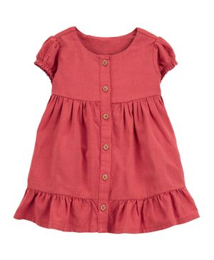 Vestido De Manga Corta Con Volantes Carter's