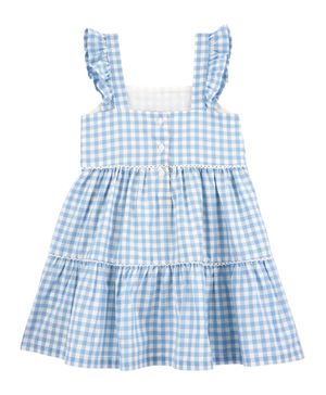 Vestido Manga Corta Con Estampado A Cuadros Gingham Carter's