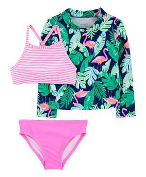 Traje De Baño De 3 Prendas Estampado Tropical Carter's