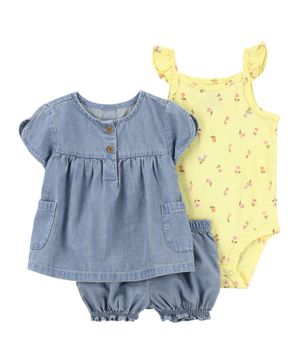 Conjunto de 3 prendas Con Shorts Floral Carter's