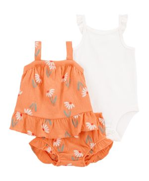 Conjunto de 3 prendas Con Shorts Floral Carter's