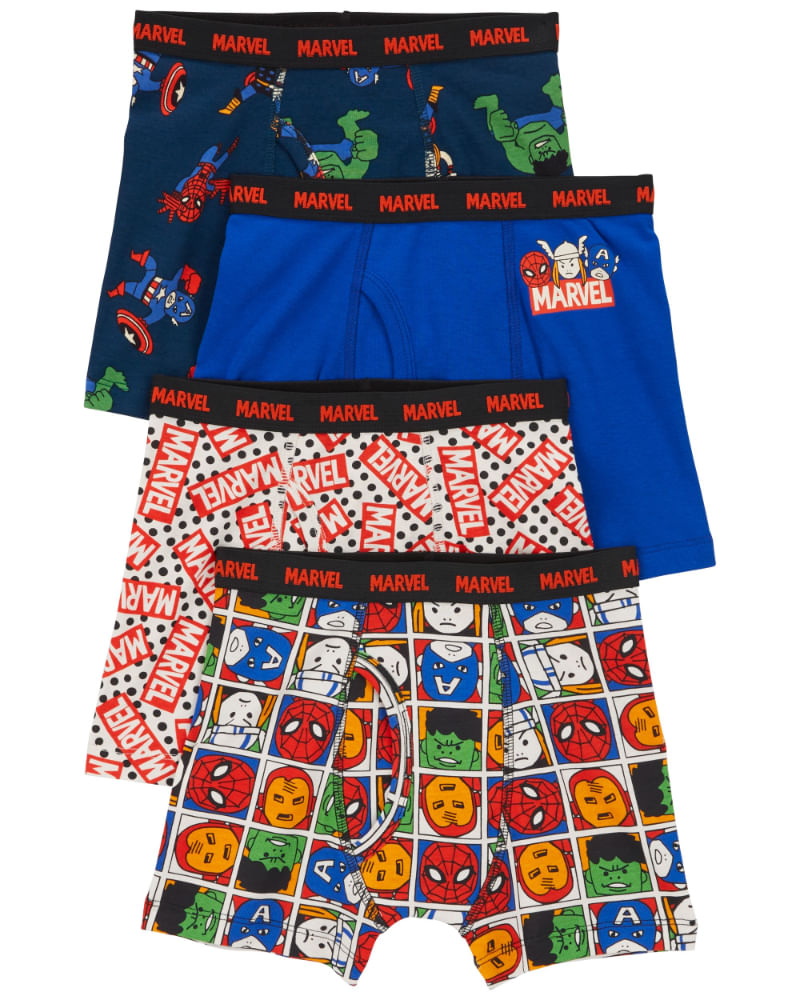 Pack De 3 Calzoncillos Bóxer Infantiles Marvel Spiderman - 100% Algodón, Azul, Con Certificación Oeko-Tex