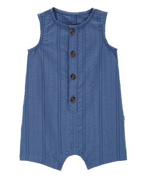 Romper De Algodón Con Botones Color Azul Carter's