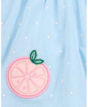 Vestido Con Cubrepañal Integrado Estampado Durazno Azul Carter's