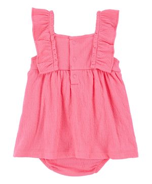 Vestido Con Cubrepañal Integrado Mangas Con Olanes Floral Carter's