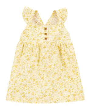 Vestido Floral Mangas Con Olanes Carter's
