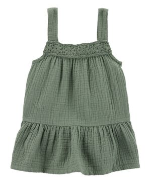Blusa Sin Manga De Gasa Con Apliques De Ganchillo Oshkosh B'Gosh