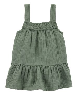 Blusa Sin Manga De Gasa Con Apliques De Ganchillo Oshkosh B'Gosh