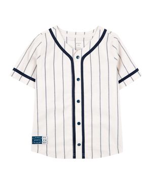 Camisa De Béisbol De Botones A Rayas Carter's