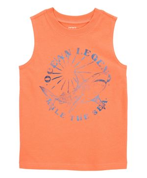 Camiseta Sin Mangas Con Frase De Surf Y Tiburones Carter's