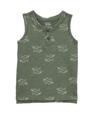 Camiseta Sin Mangas De Punto Jersey Flameado De Tiburones Carter's