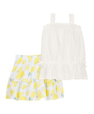 Conjunto De 2 Piezas Con Falda Estampada De Limones Carter's