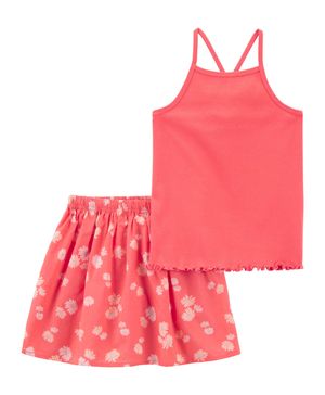 Conjunto De 2 Piezas Con Playera De Canalé Y Short Floral Carter's