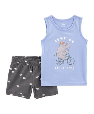 Conjunto De 2 Piezas Con Playera De Rino Y Short Pull-On Carter's