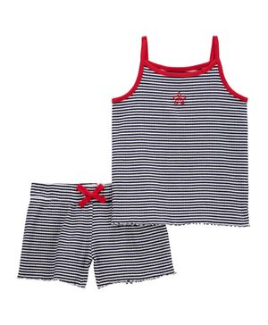 Conjunto De 2 Piezas Con Playera De Tirantes Y Short A Rayas Carter's