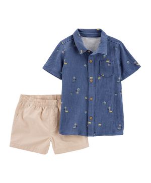 Conjunto De 2 Piezas Con Short Caqui Carter's