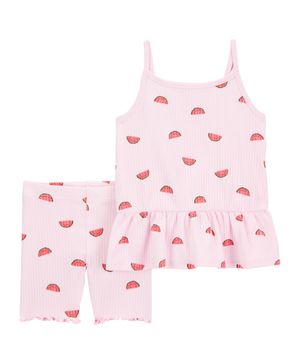 Conjunto De 2 Piezas Playera De Sandías Y Short De Ciclismo Carter's