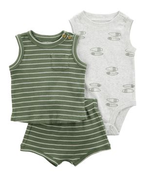 Conjunto De 3 Piezas Con Short De Tablas De Surf Carter's