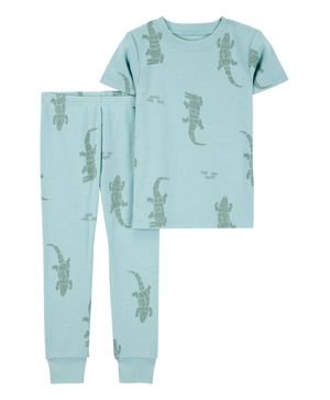 Pijama De 2 Piezas De Estampado De Caimán 100% Algodón Carter's