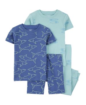 Pijama De 4 Piezas  De Surf Shark 100% Algodón Carter's