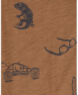 Playera De Cuello Tipo Henley Con Estampado Desert Carter's
