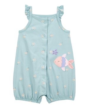 Romper Azul Con Estampado De Tiburón Carter's