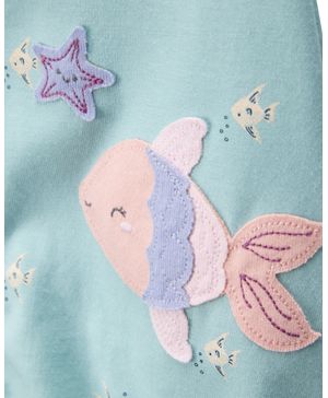 Romper Azul Con Estampado De Tiburón Carter's