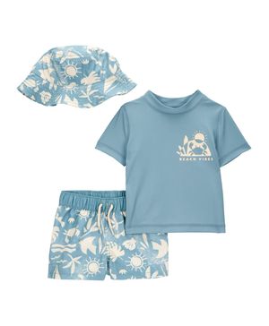 Ttraje De Baño De 3 Piezas Y Gorro "Beach Vibes" Carter's