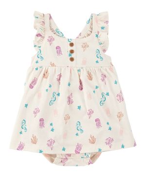 Vestido Con Cubrepañal Integrado De Algodón Marino Carter's