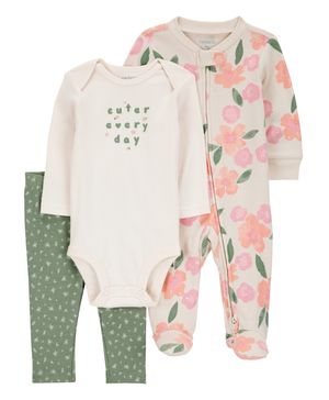Conjunto de 3 piezas florales Carter's