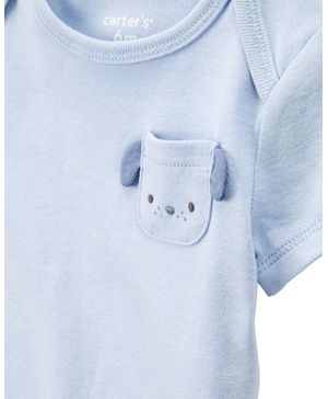 Paquete de 5 pañaleros de manga corta de algodón en azul Carter's