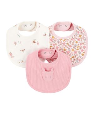 Paquete de 3 baberos florales en rosa y marfil Carter's