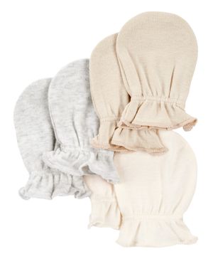 Paquete de 3 pares de guantes para bebé en marfil y lila Carter's
