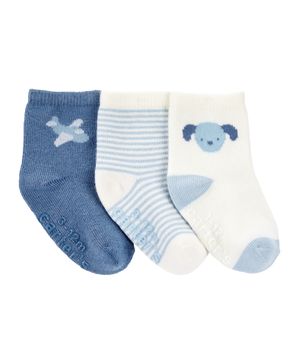 Paquete 3 pares de calcetines tobilleros con cachorritos Carter's