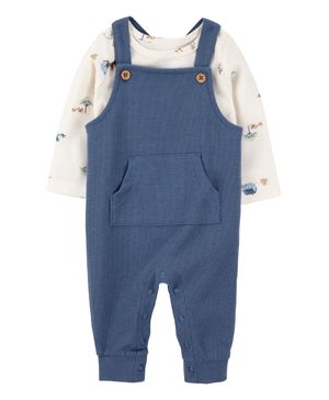 Conjunto de 2 piezas de playera de manga larga y overol Carter's