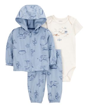 Conjunto de 3 piezas con cárdigan de perritos Carter's