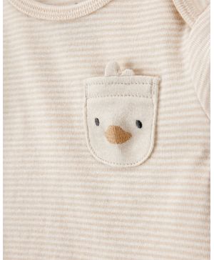 Conjunto de 4 piezas a rayas en café con patitos Carter's