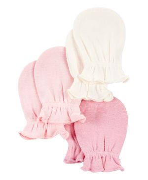 Paquete de 3 pares de guantes para bebé en rosa Carter's