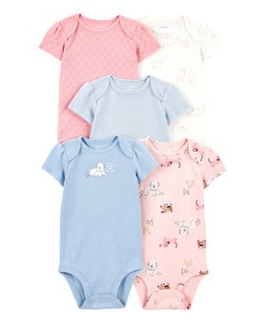 Paquete de 5 pañaleros de cachorros azules y rosas Carter's