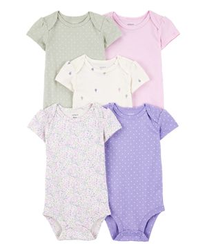 Paquete de 5 pañaleros florales con lunares Carter's