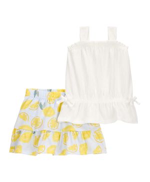 Conjunto De 2 Piezas Con Falda Estampada De Limones Carter's