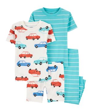 Pijama De 2 Piezas A Rayas De Coches Ajuste Perfecto Carter's