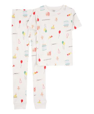 Pijama De 2 Piezas Birthday 100% Algodón De Ajuste Perfecto Carter's