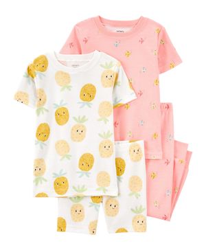 Pijama De 4 Piezas De Piñas Y Peces 100% Algodón Carter's
