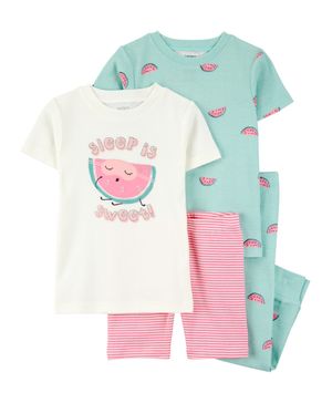 Pijama De 4 Piezas De Sandías 100% Algodón Ajuste Perfecto Carter's